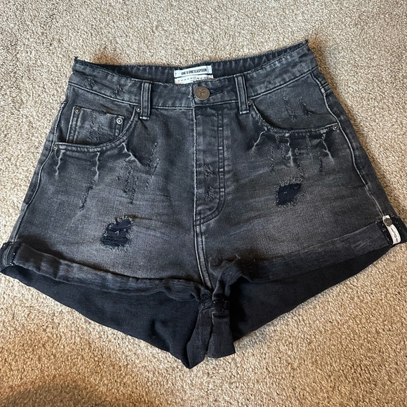 One x One Teaspoon High Waist Bandit Shorts - Picture 1 of 9